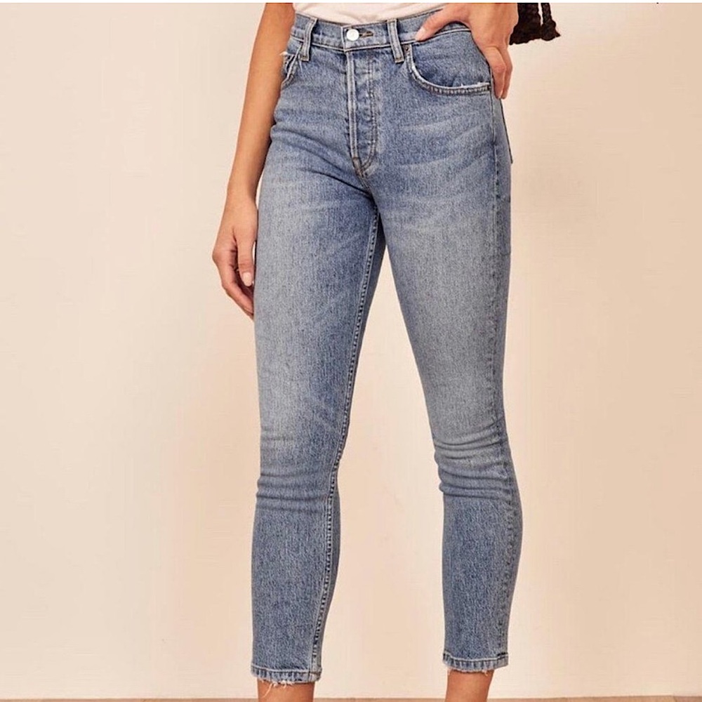 Reformation Serena High Rise Skinny Crop Jeans in Augusta Wash